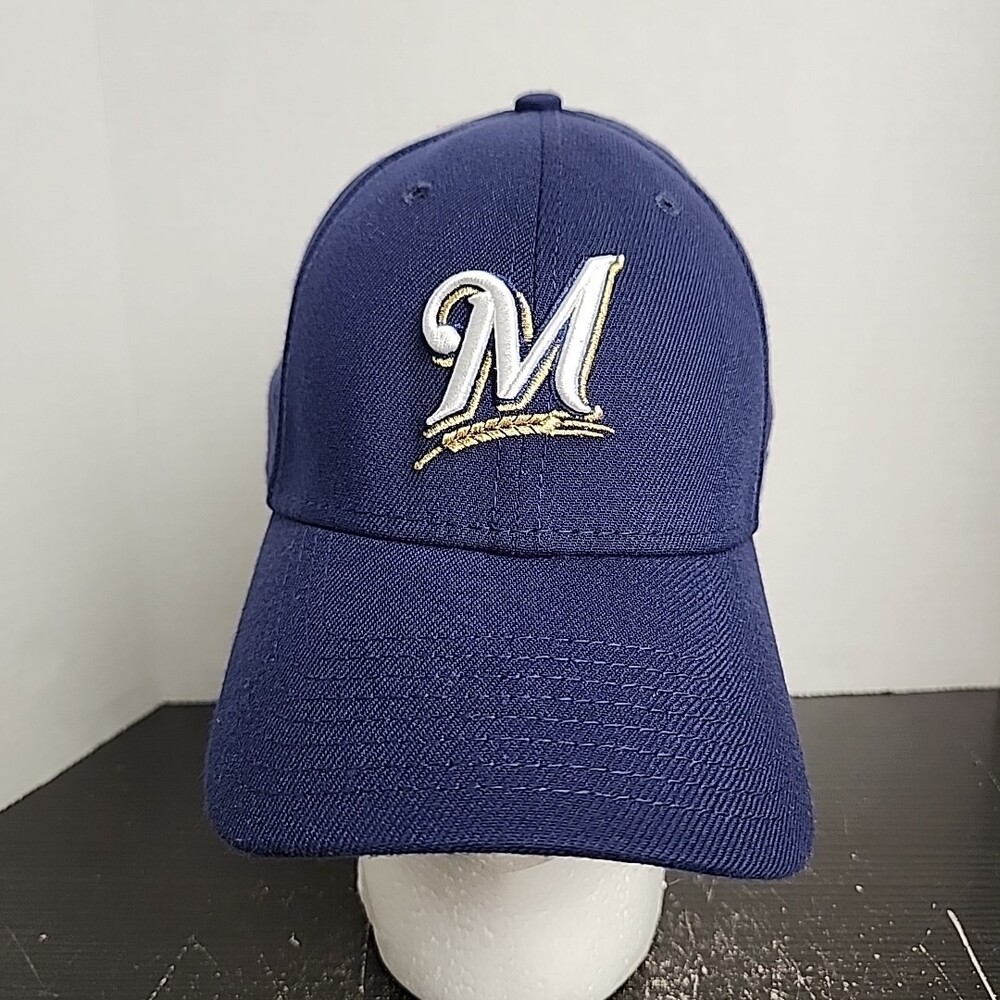 Milwaukee Brewers Hat Cap Mens Large XL Navy Blue MLB Baseball New Era Logo